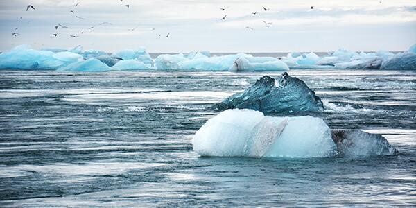 melting ice in ocean