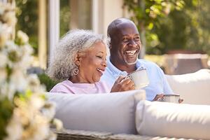 couple sitting on patio