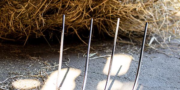 pitchfork and hay