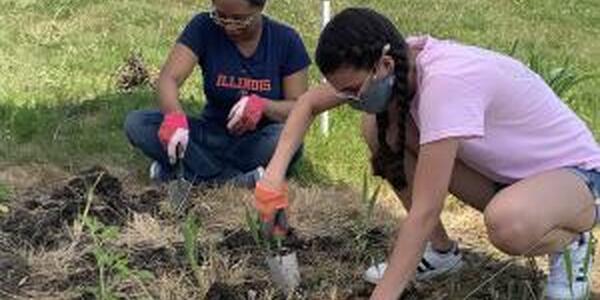 youth with rain garden