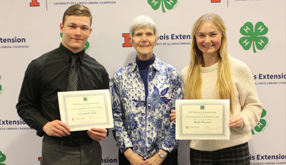 award recipients pose with a donor