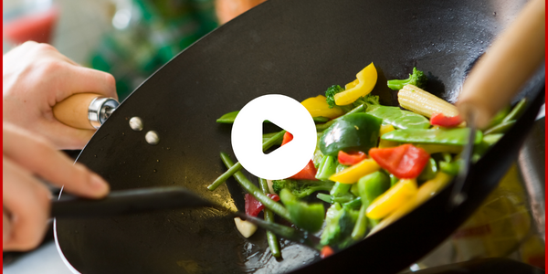 vegetables cooking in wok