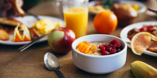 Healthy and nutritious breakfast food on a table