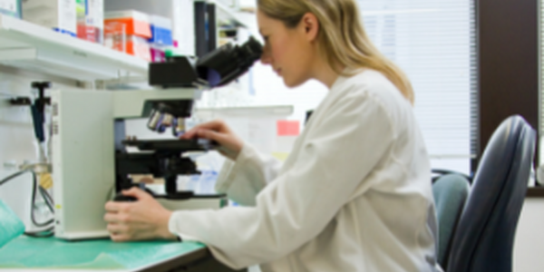 Women using microscope